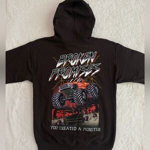 Men’s Broken Promises Hoodie, Dark Brown, NEW